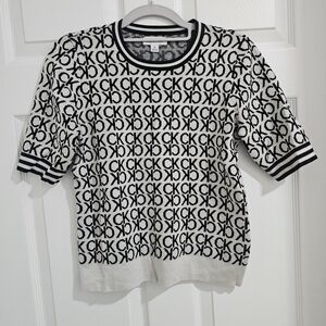 Calvin Klein Black and White Logo Sweater